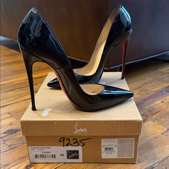 Christian Louboutin Shoes - Christian Louboutin Black Patent Heels with Red Soles